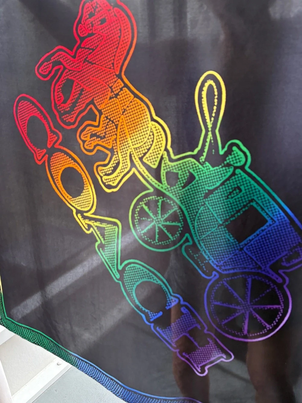 COACH XL Rainbow Scarf, ombré Horse and Carriage